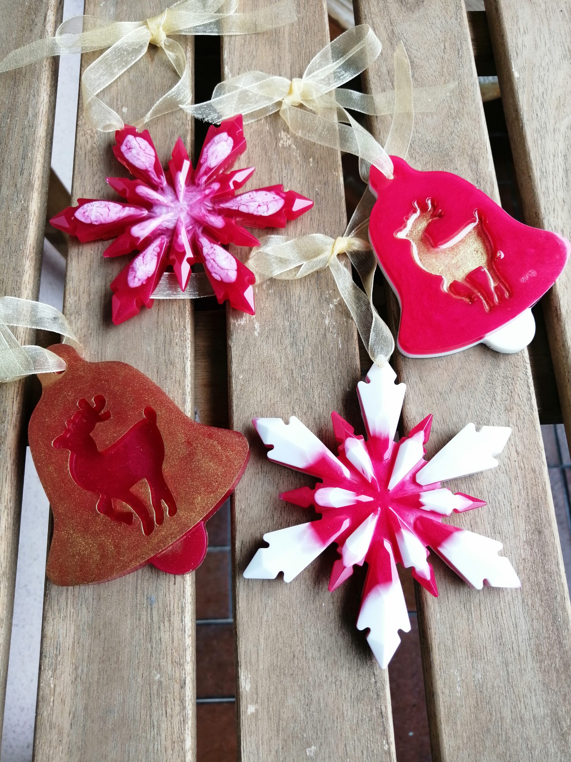 Christmas resin star bell deer ornament